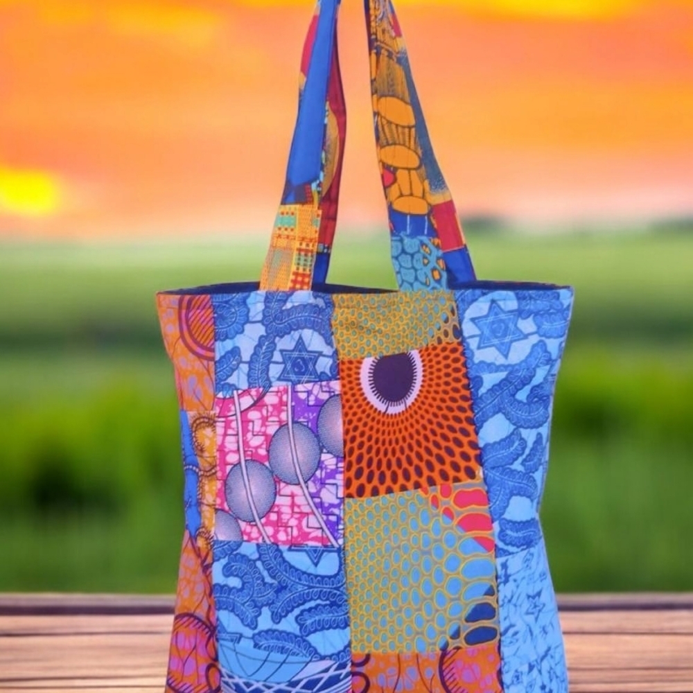 Colorful Patchwork Tote Bag - Picture 3 of 5